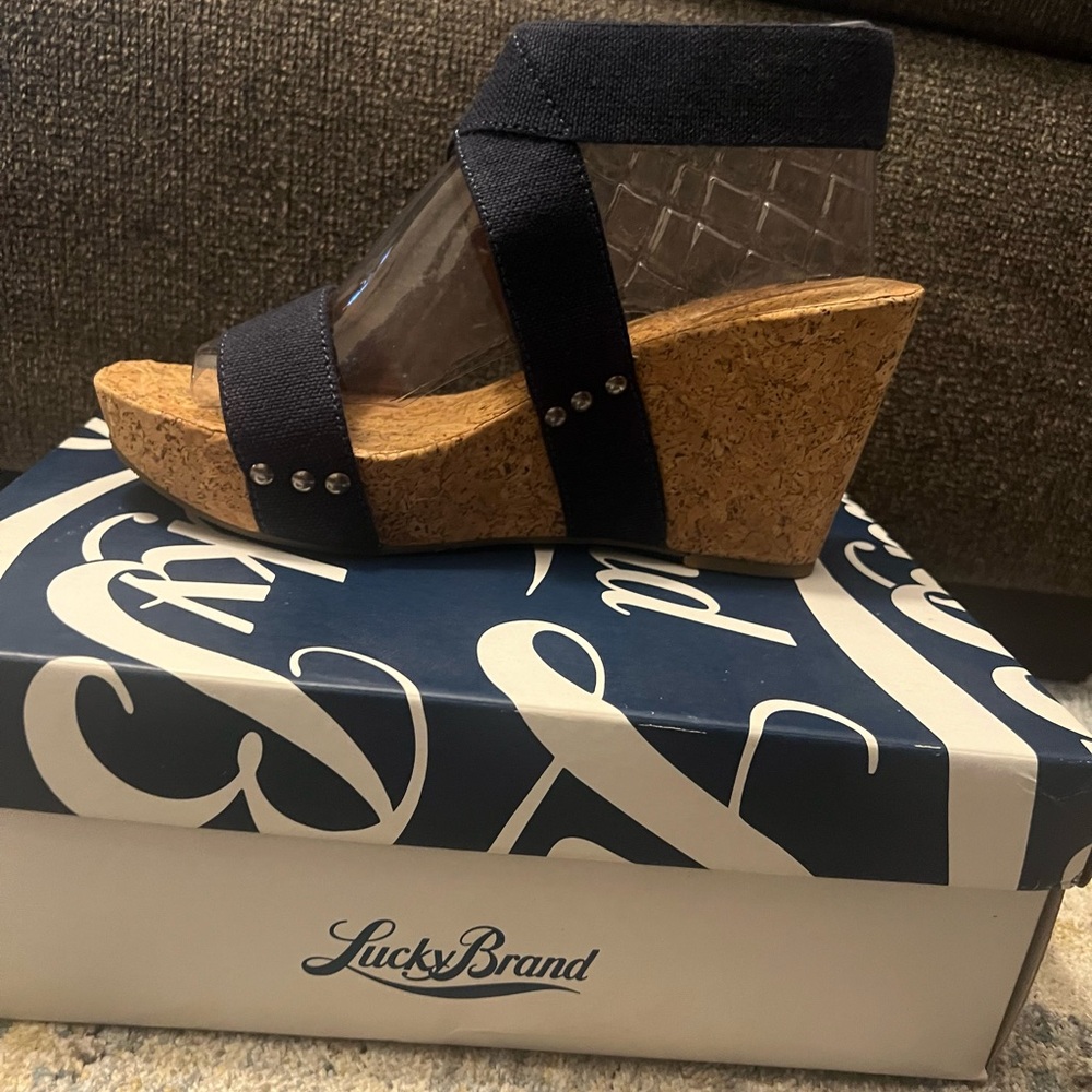 Lucky brand Marinah cork wedge sandal size 11